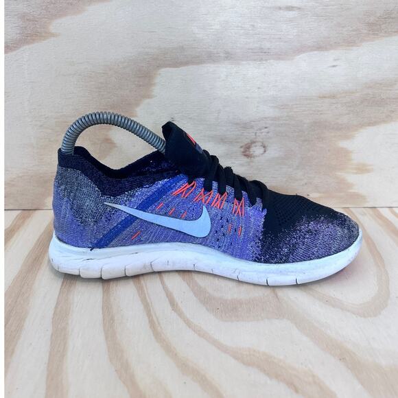 Nike - Free RN Flyknit - Running Shoes - Black/Purple - Women's - 7 - 880844-005 - Picture 5 of 9